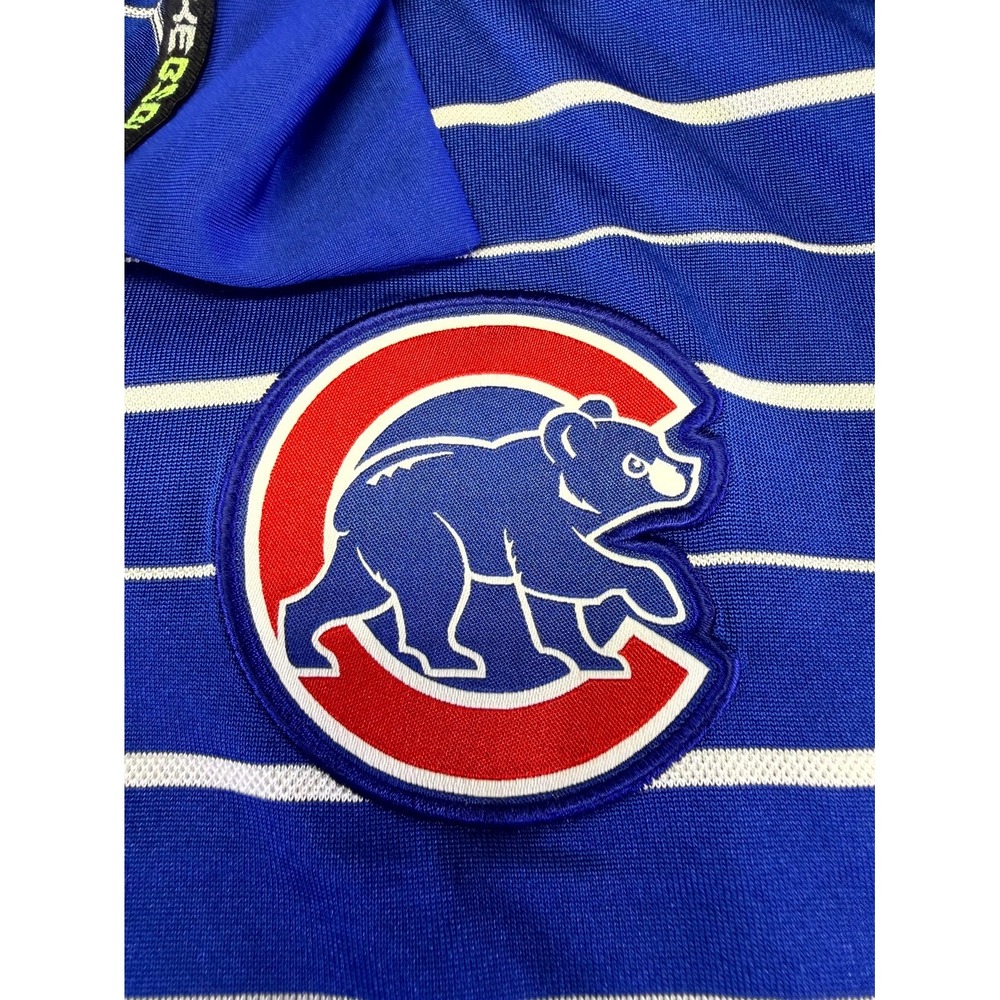Nike Polo Chicago Cubs Mens XL Blue Striped Dri-Fit MLB Logo Shirt - Picture 7 of 16